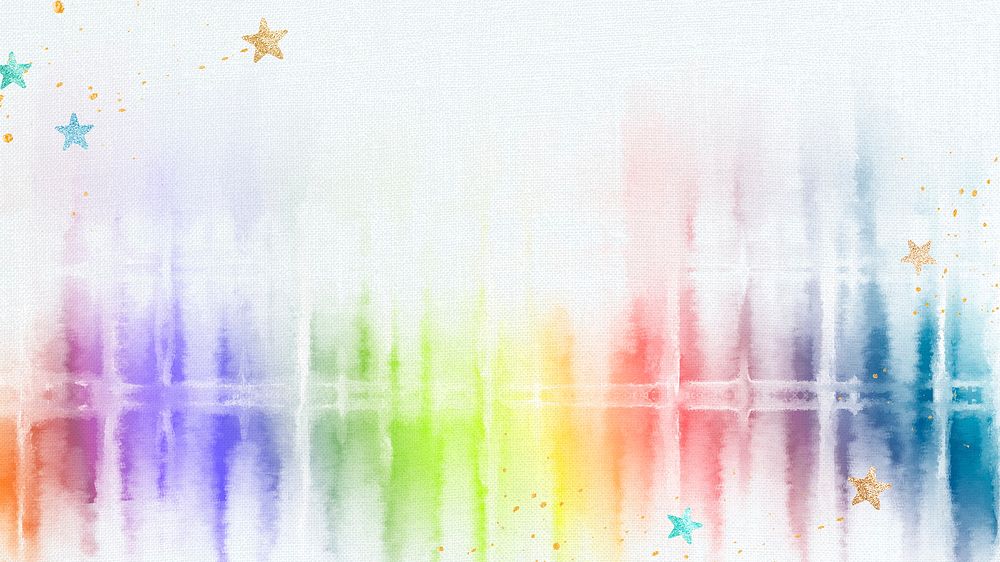Tie dye background with rainbow watercolor border