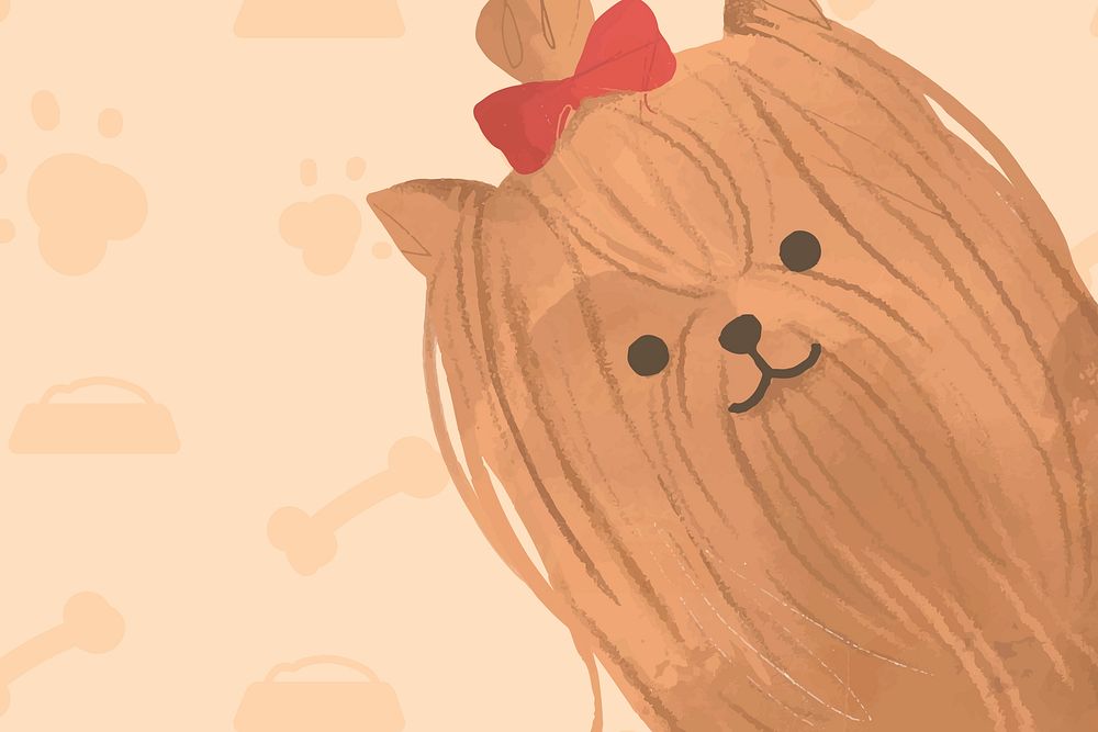 Yorkshire Terrier dog background vector hand drawn illustration
