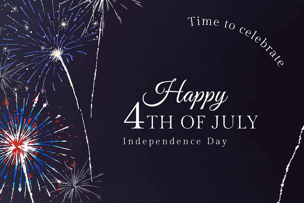 4th of July template vector for banner with editable text