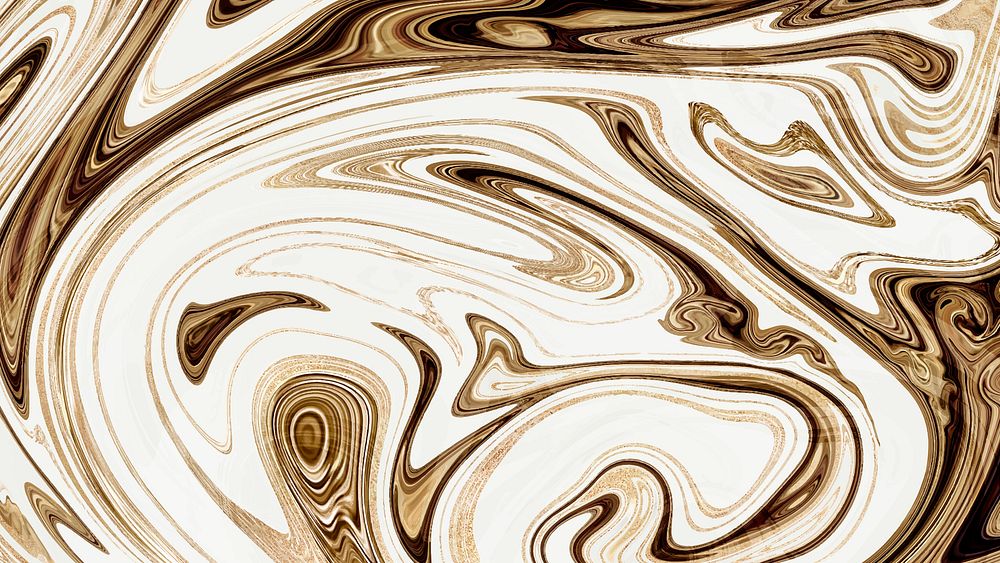 Gold fluid art background vector
