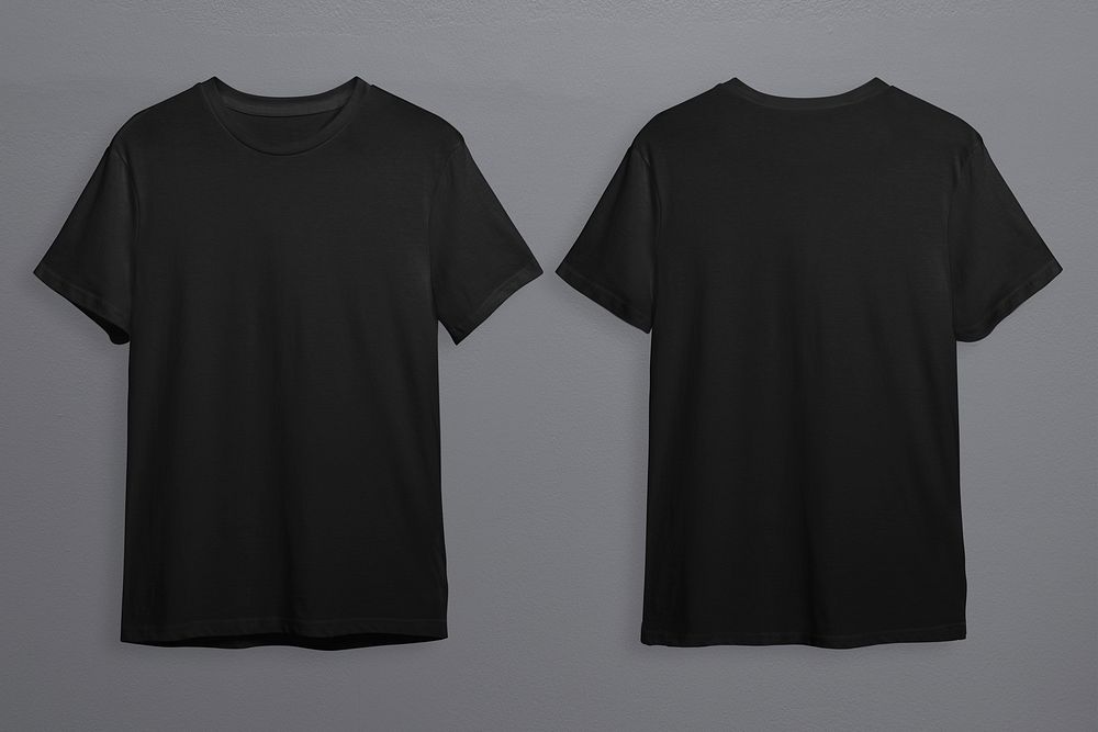 plain black t shirt front and back