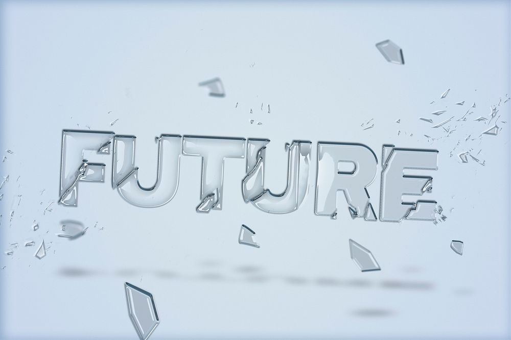 Future text in broken glass font