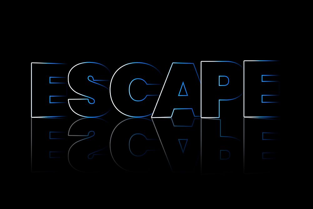 Escape shadow style typography on black background