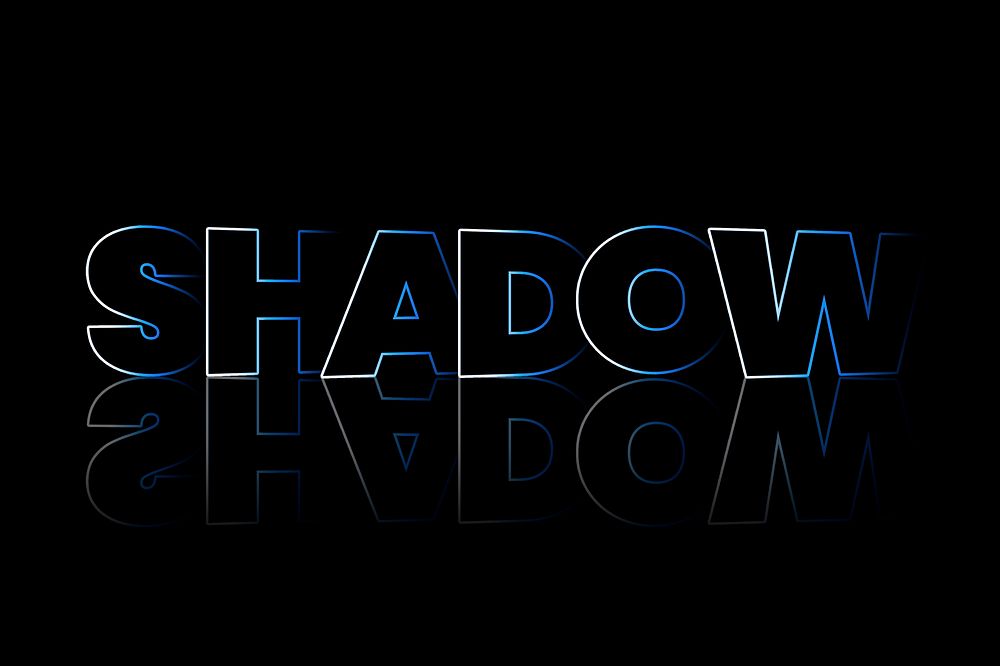 Shadow shadow style typography on black background