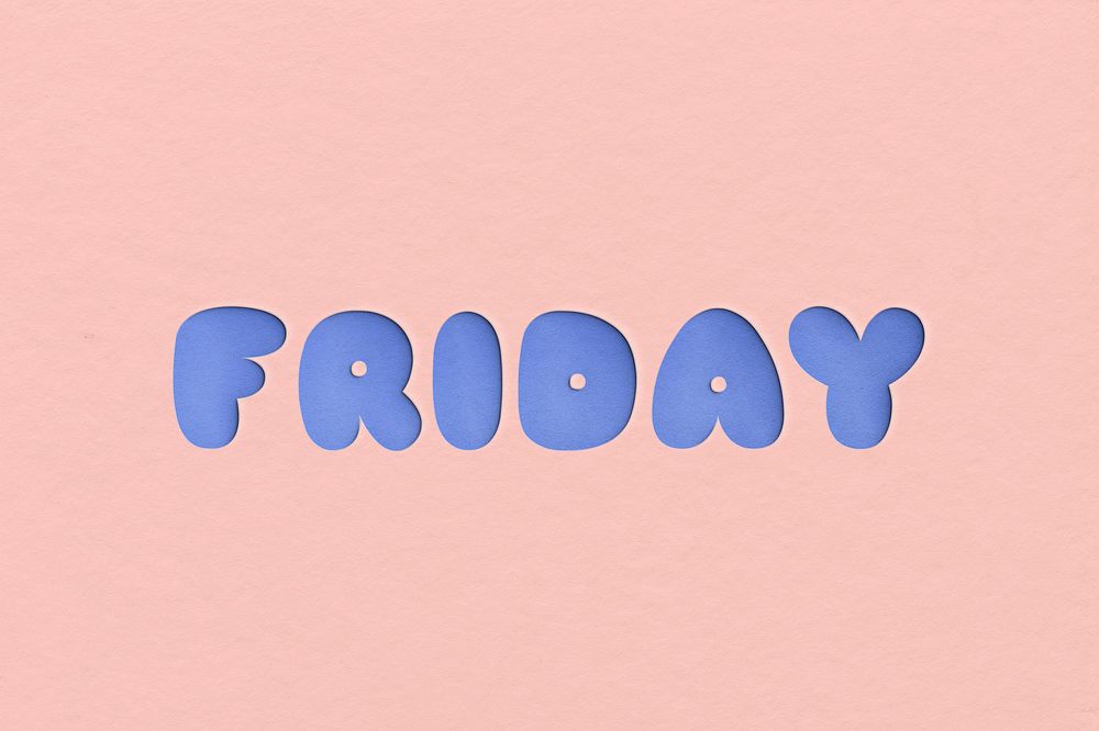 Friday typography in paper cut out font