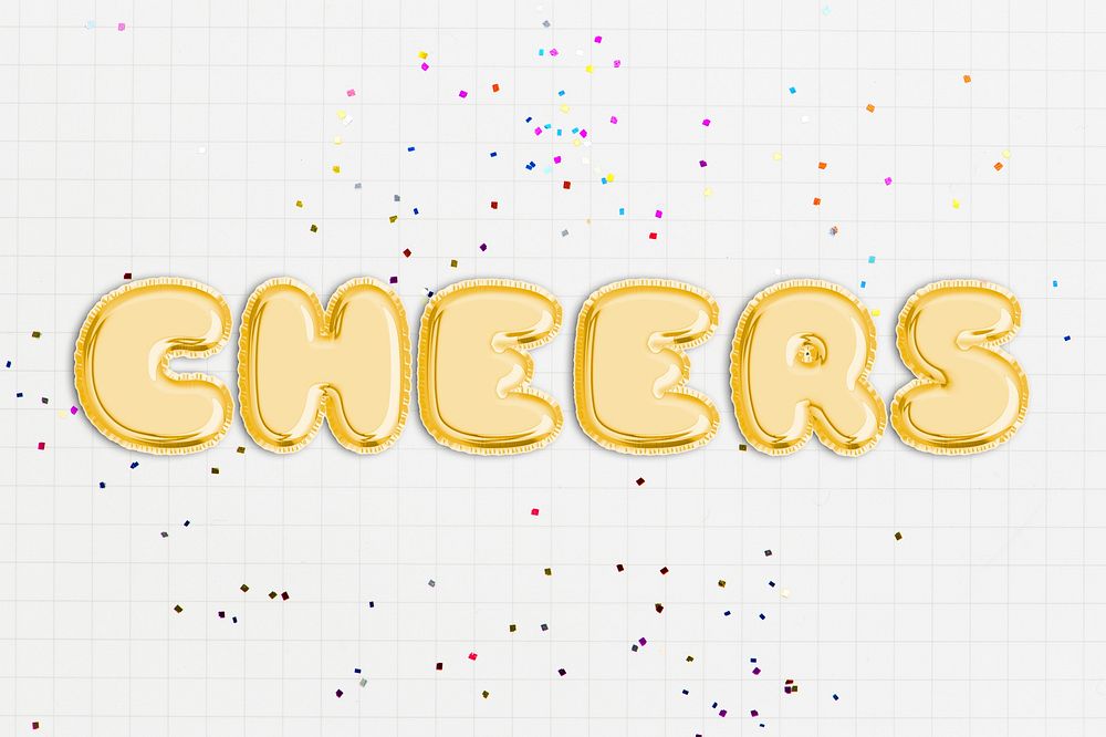 Cheers text in balloon font