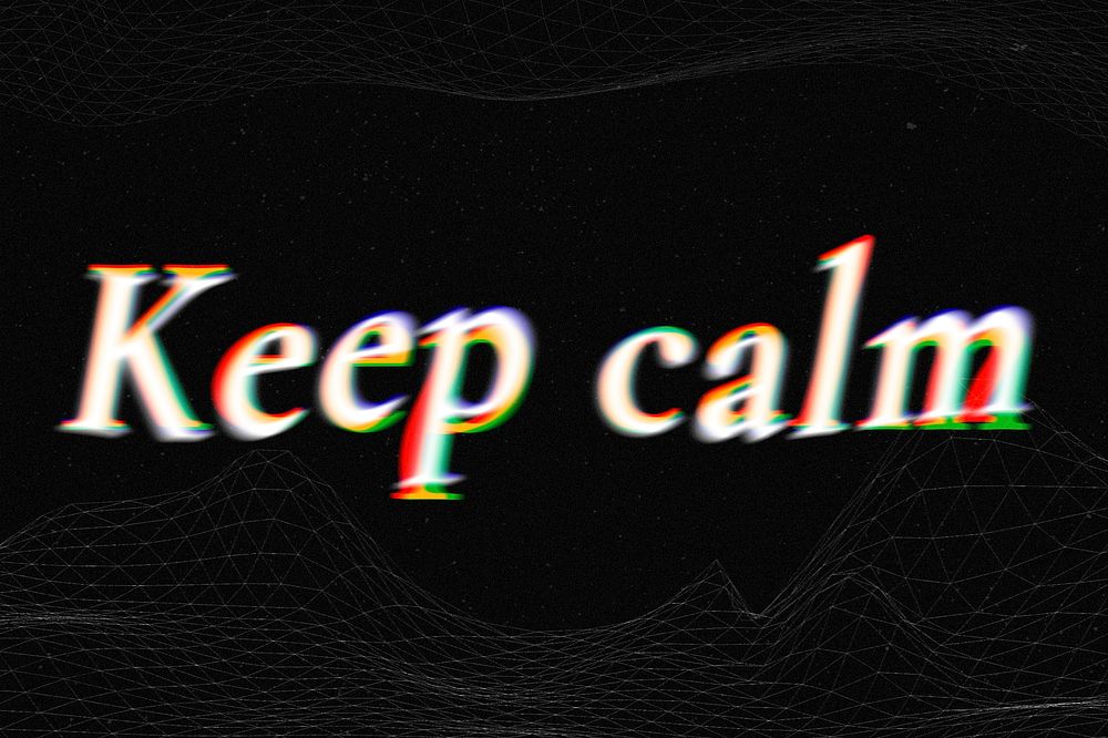 Keep calm typography in offset font