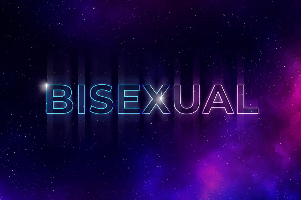 Bisexual spectrum style typography on galaxy background