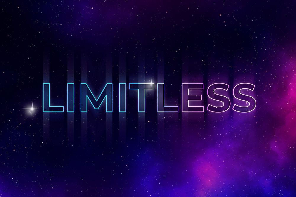 Limitless spectrum style typography on galaxy background
