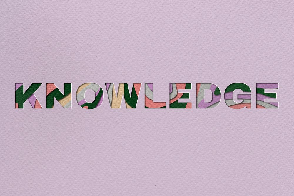 Knowledge typography in paper cut font