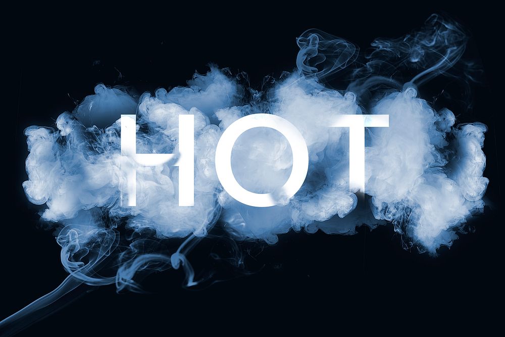 Hot typography in smoke font