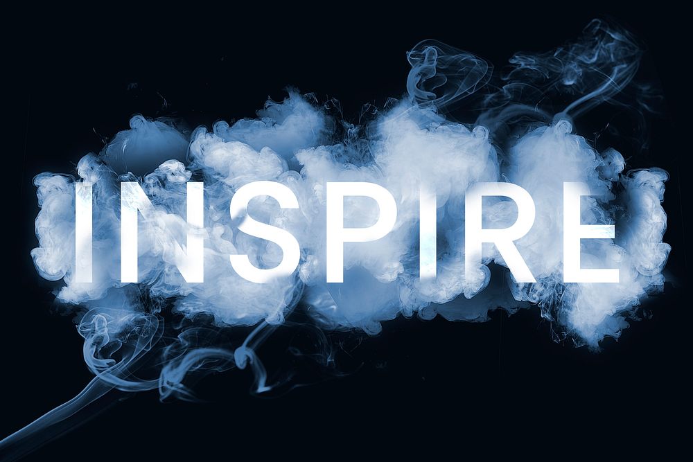 Inspire typography in smoke font