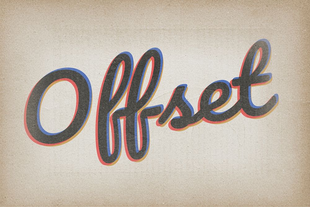 Offset vintage style typography on brown background