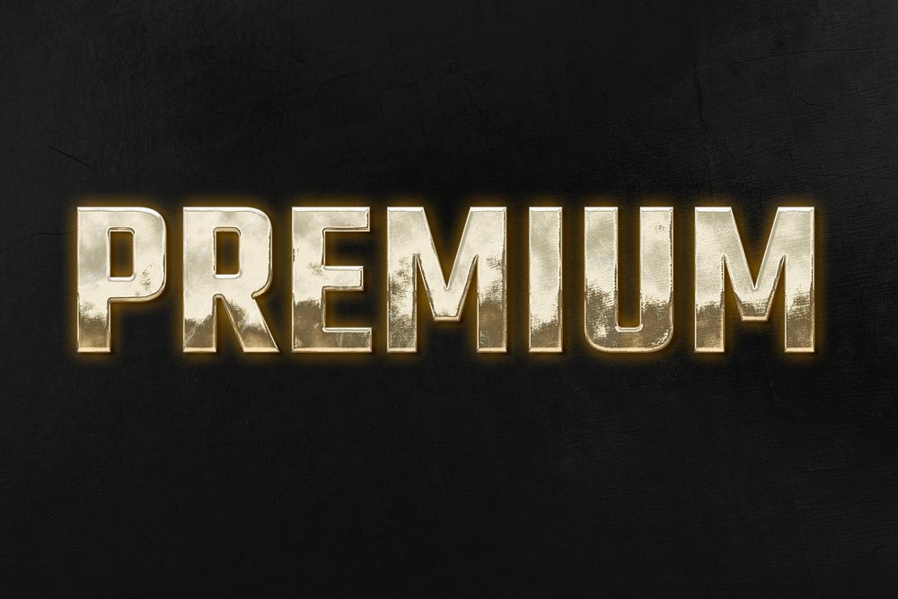 Premium 3d golden typography on black background