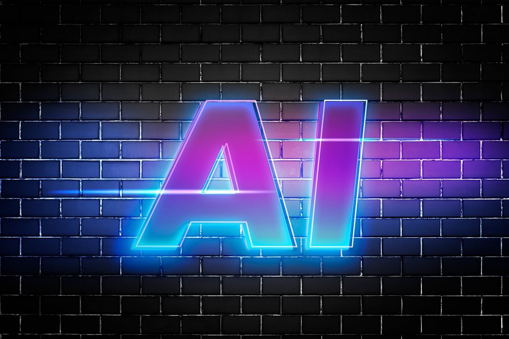 AI typography in 3d glow font