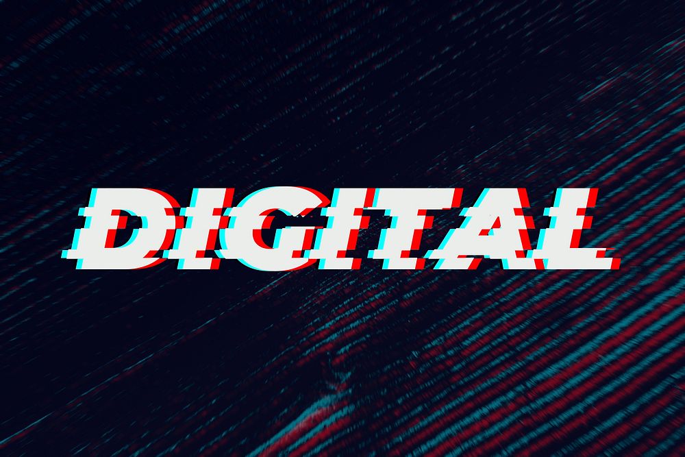 Digital typography in glitch font