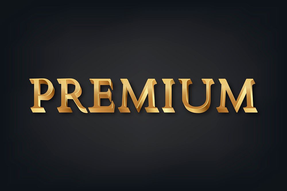 Premium typography in 3d golden font
