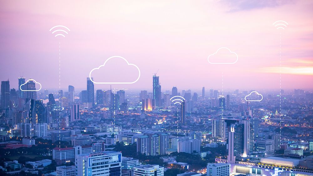Cloud computing wallpaper for smart city