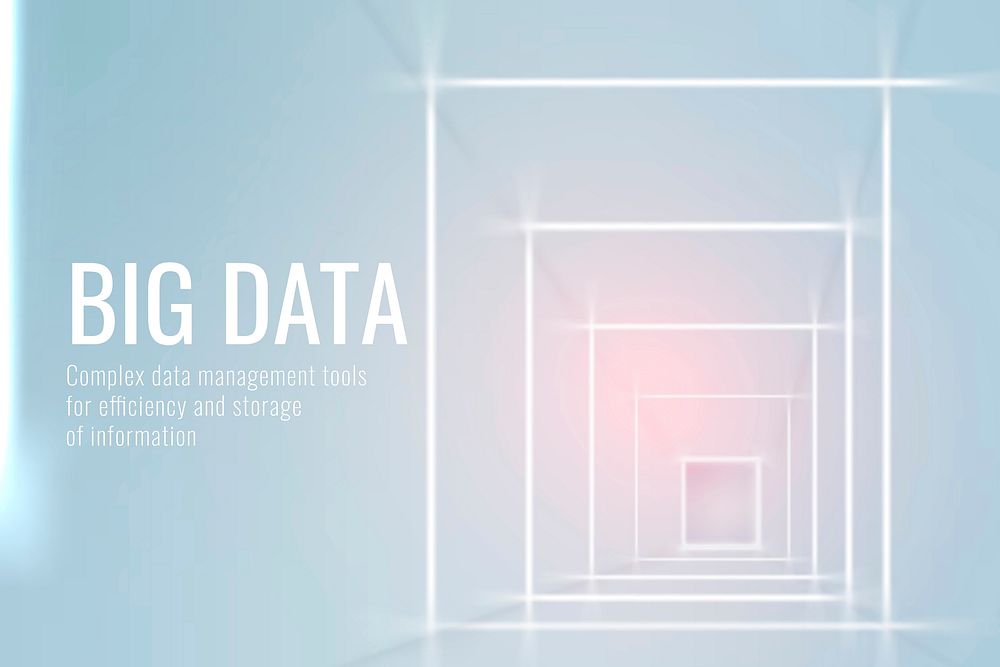 Big data technology template vector in light blue tone
