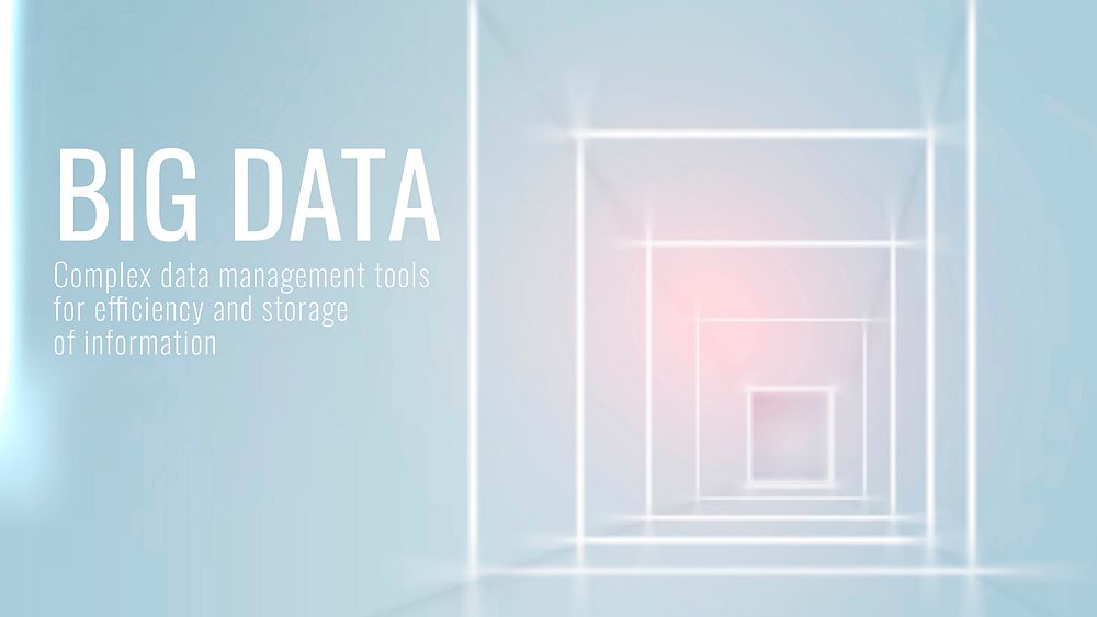 Big data technology template vector for social media banner in light blue tone