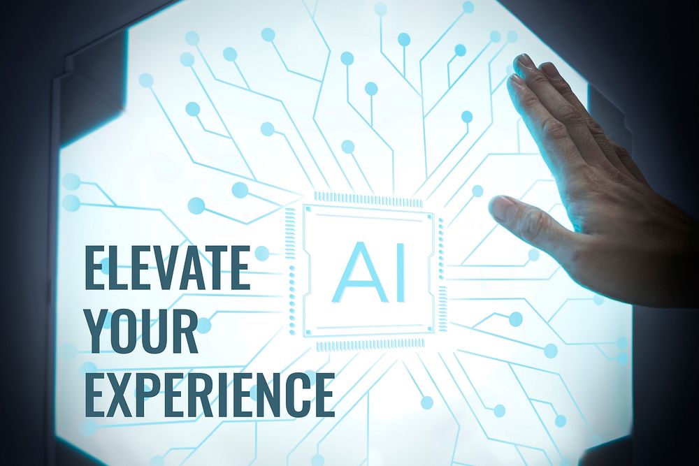 Elevate your experience template vector AI technology blog banner