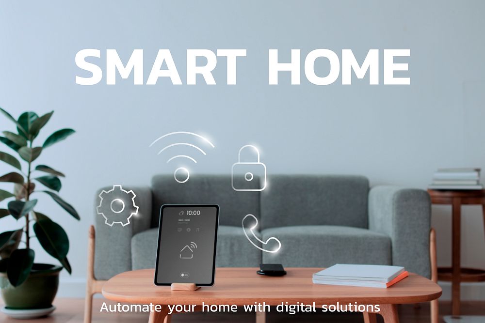 Smart home technology template vector innovation blog banner