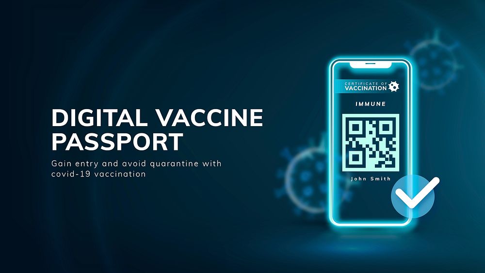 Digital vaccine passport template psd covid-19 smart technology presentation