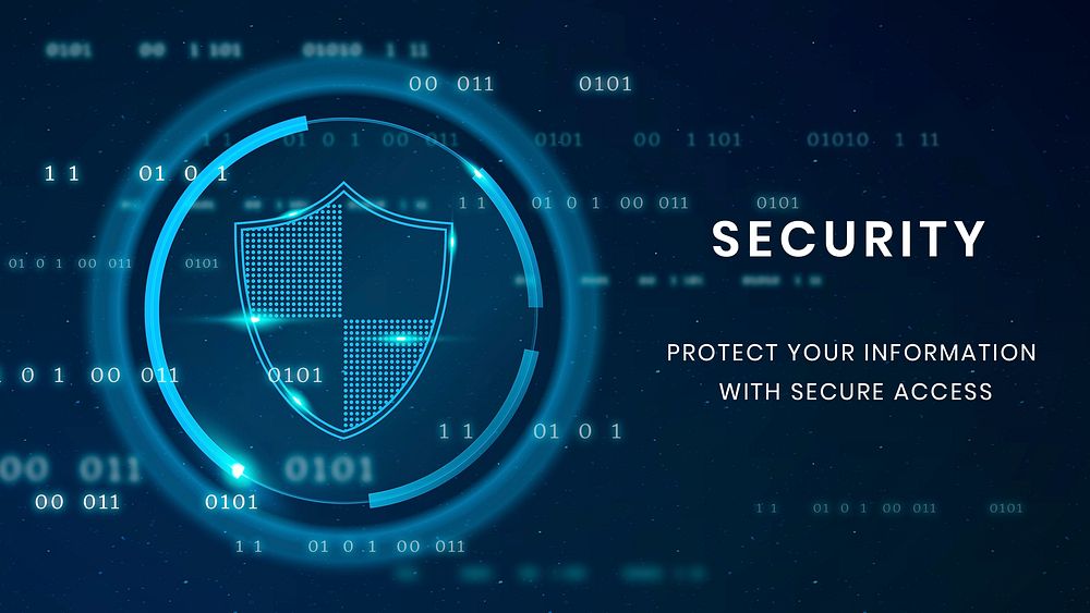 Data security technology template psd with shield icon