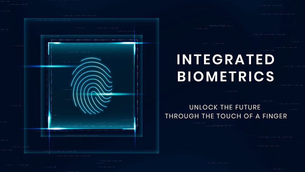 Integrated biometrics technology template psd with fingerprint scan