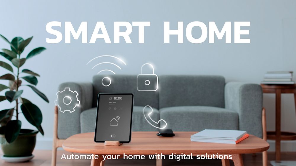 Smart home technology template vector innovation presentation