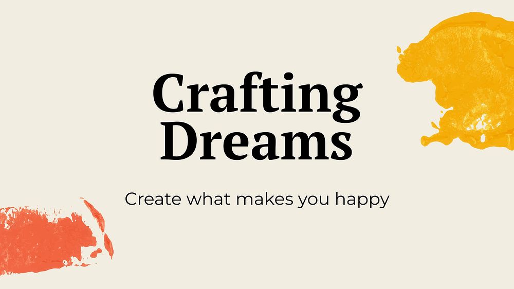 Crafting dream banner template vector in block print theme