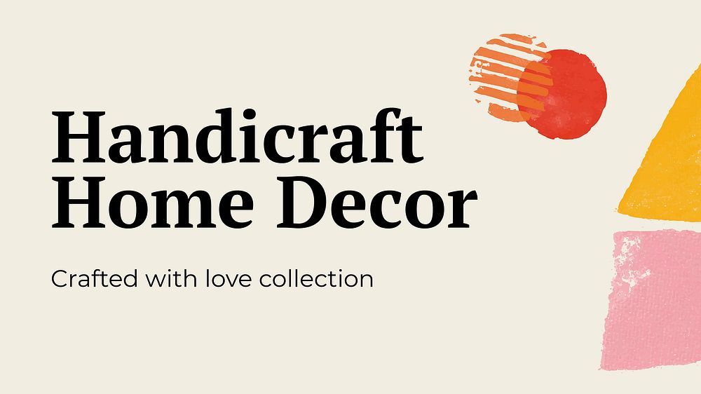 Handicraft home decor template vector with paint stamp background