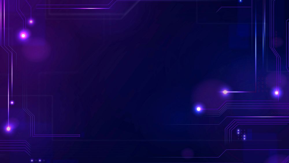 Digital grid technology background vector in purple tone