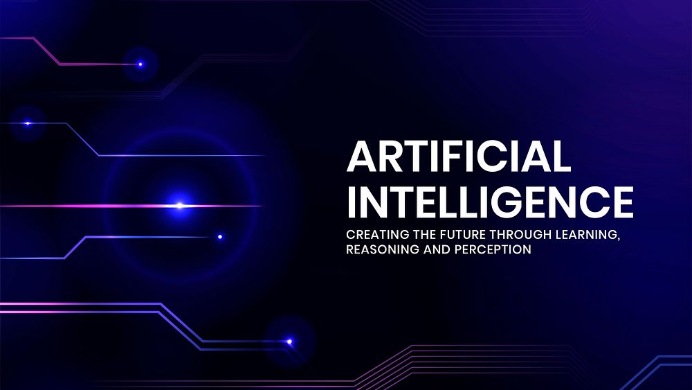 Artificial intelligence technology template psd with digital background