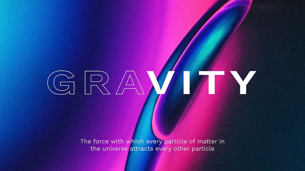 Gravity word with aesthetic sunset projector lamp for blog banner