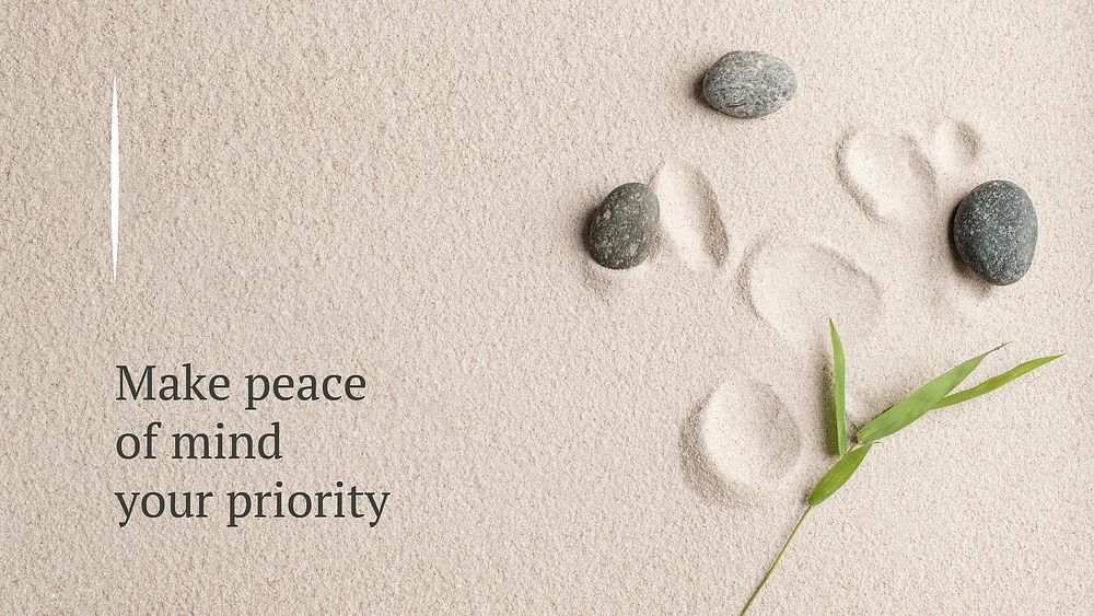 Prioritize peace wellness template vector minimal blog banner