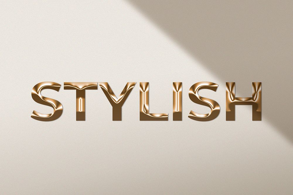 Stylish word in metallic gold style