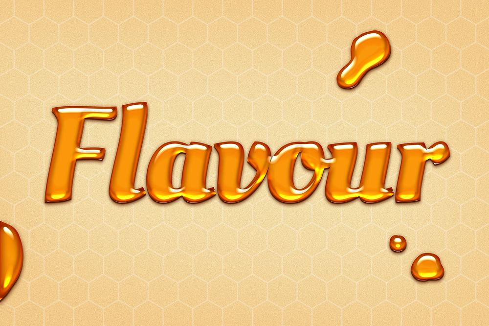 Flavour word in embossed style