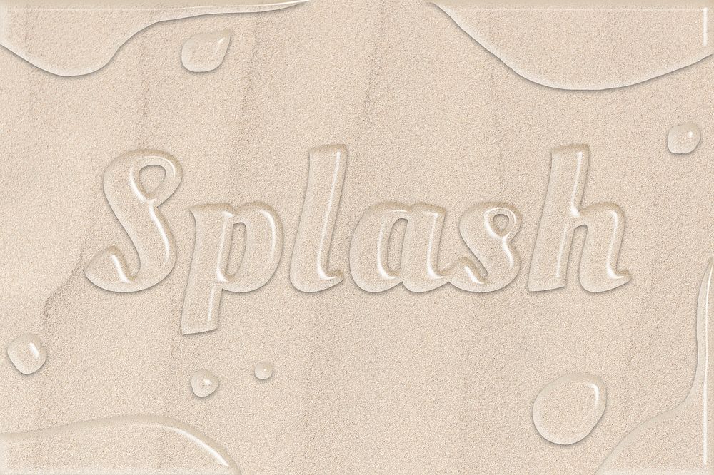 Splash word in cleared water font style