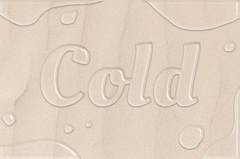 Cold word in cleared water font style