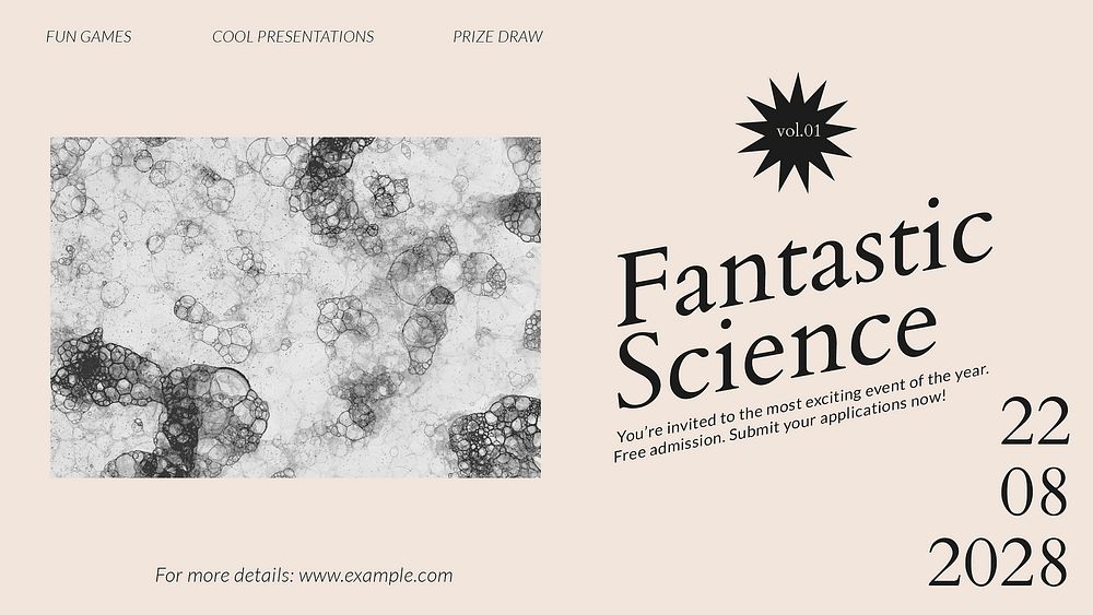 Bubble art science template vector fair aesthetic ad banner