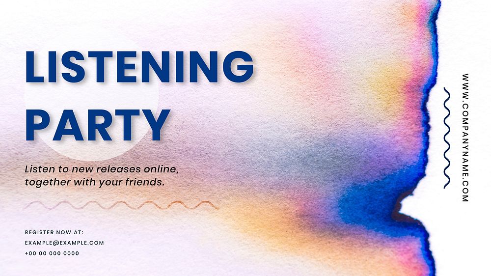 Listening party colorful template vector in chromatography art ad banner