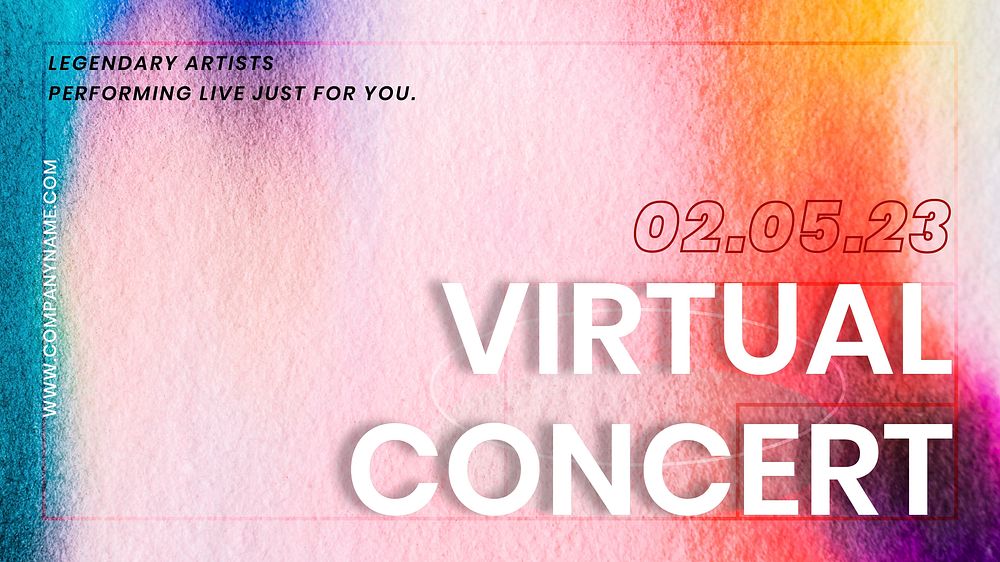 Virtual concert colorful template vector in chromatography art ad banner