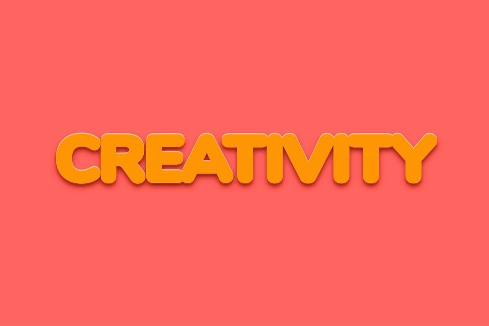 Creativity word in bold text style