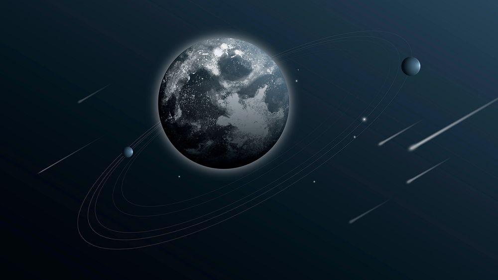 Solar system universe background vector with earth in aesthetic style