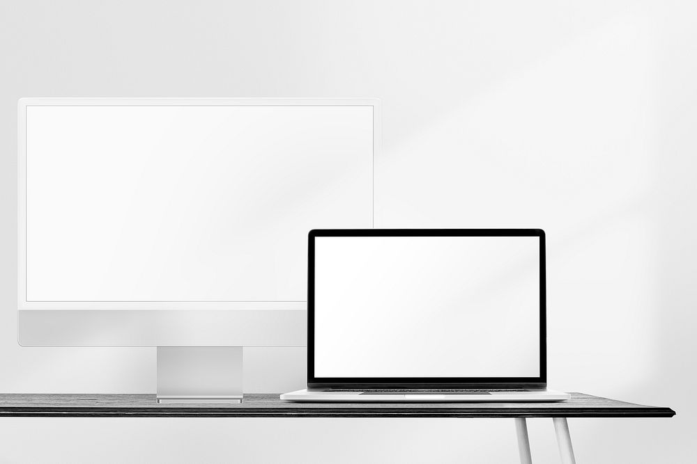 Blank computer screens