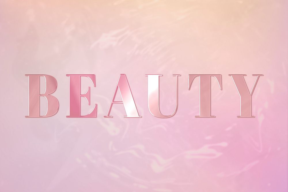 Beauty typography in rose gold cute font