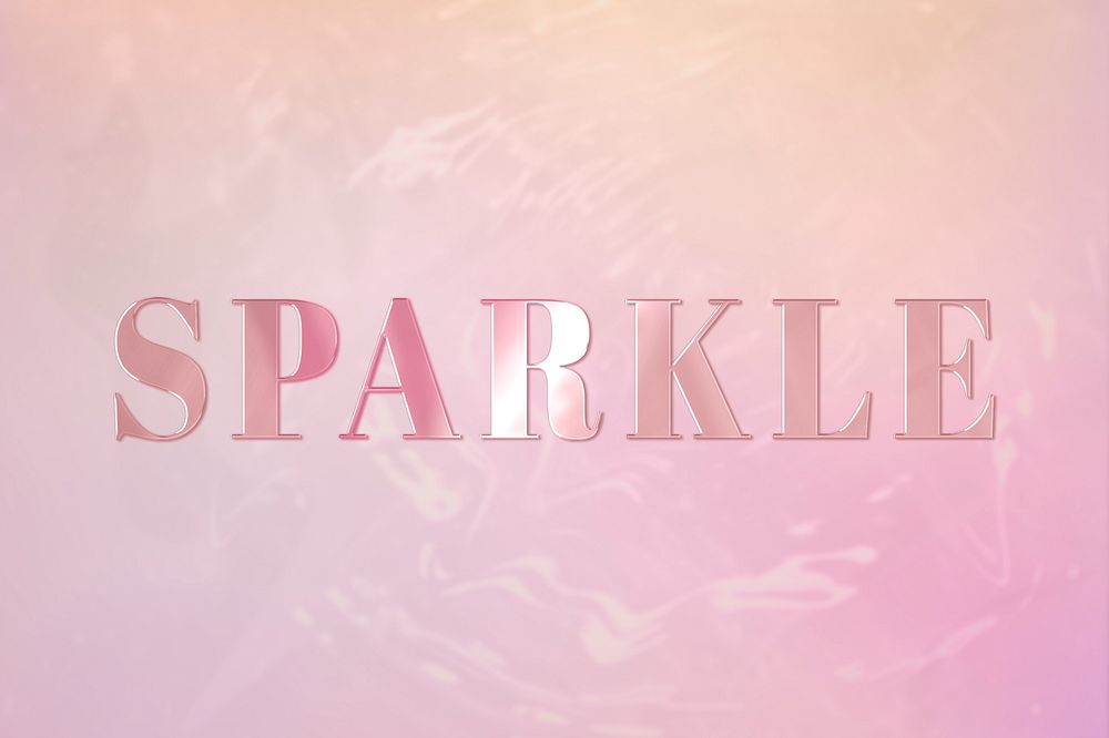 Sparkle typography in rose gold cute font