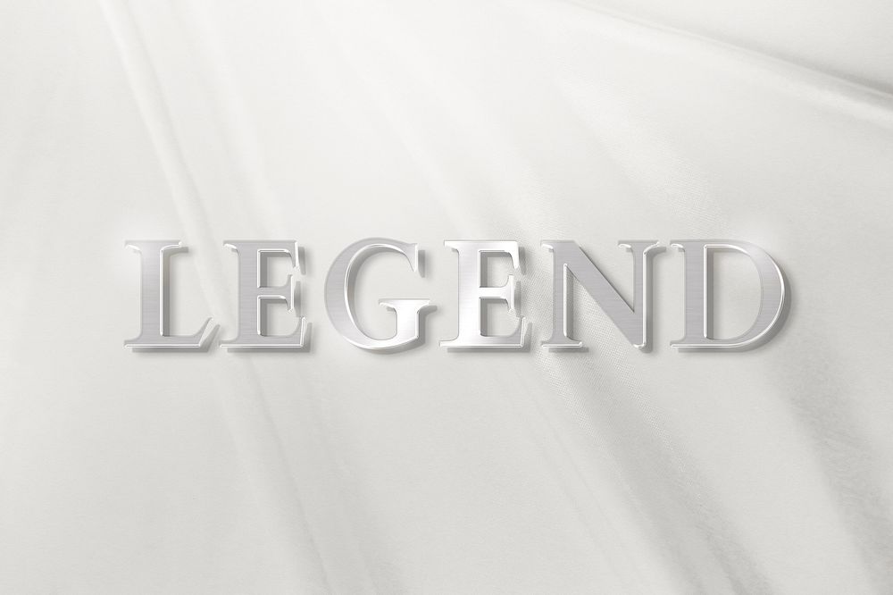 Legend text in luxury silver metallic font