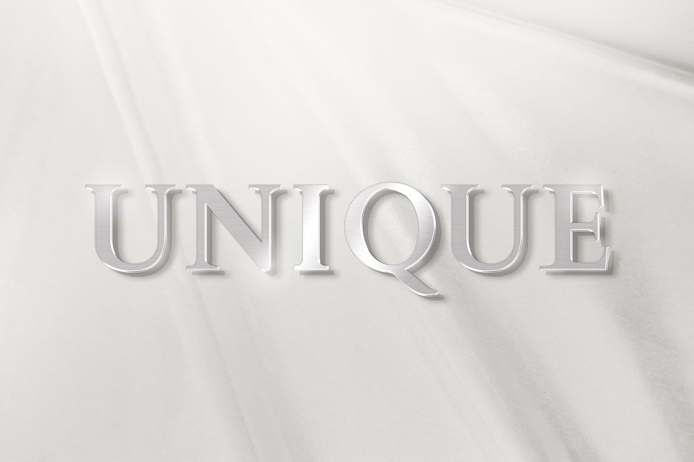 Unique text in luxury silver metallic font